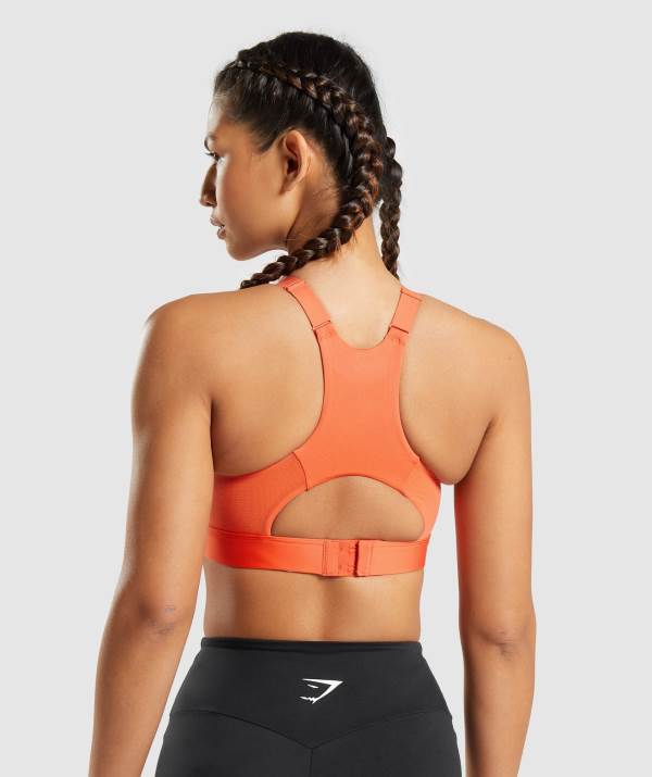 Damske Športové Podprsenky Gymshark Mesh Neckline 2.0 Oranžové | BL3056279